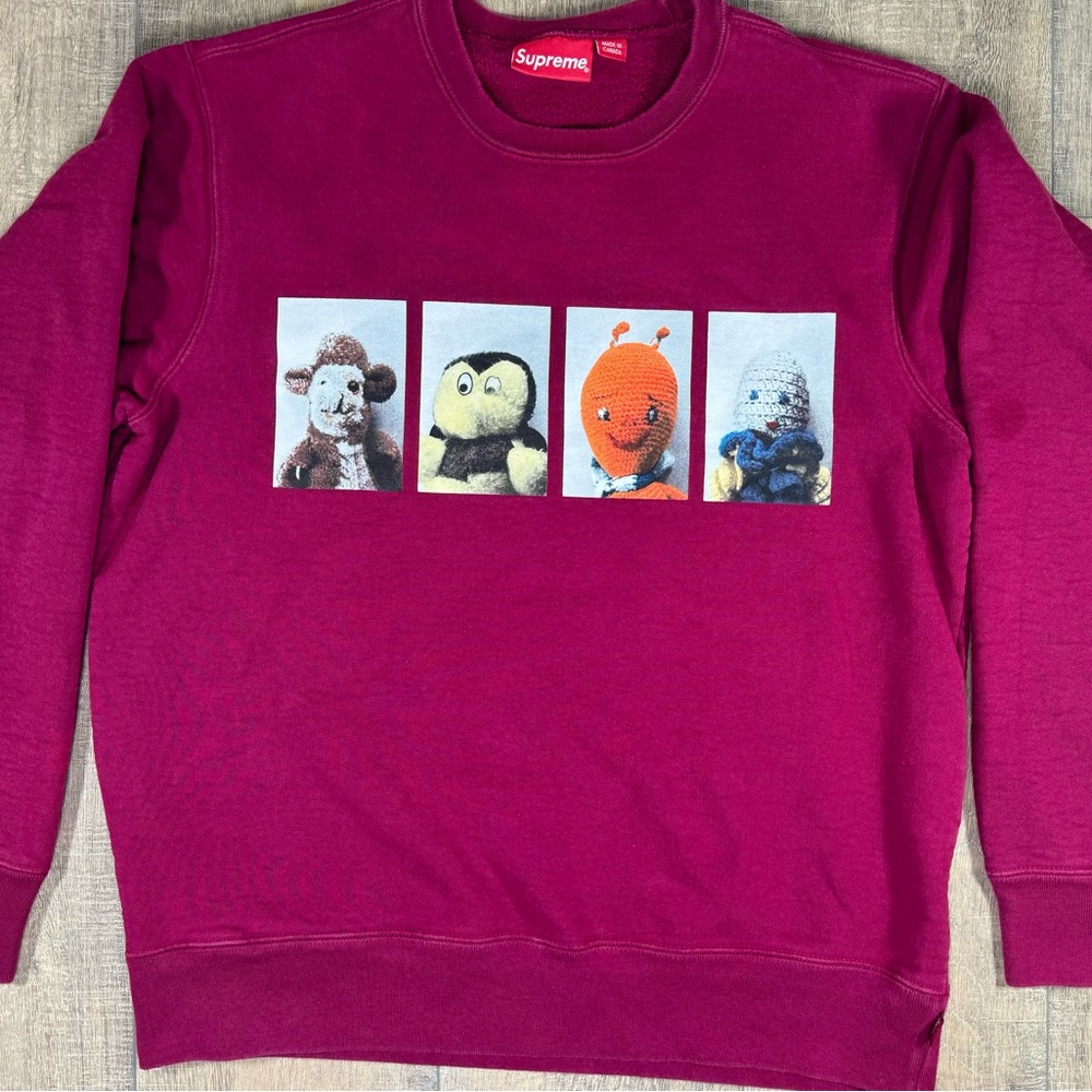 2018 Supreme Mike Kelley AhhYouth! Crewneck Sweatshirt FW18 Dark Magenta Sz Med